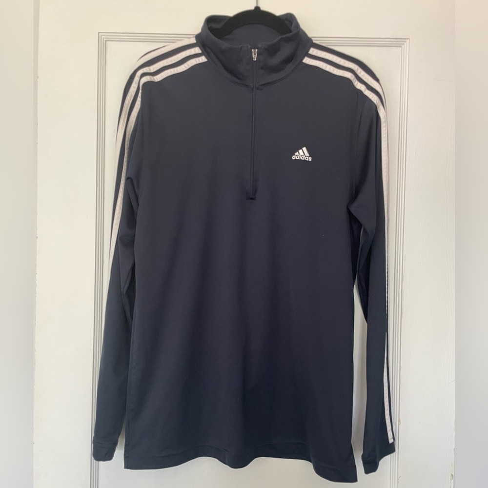 Adidas Zip Long Sleeve Shirt Sz M